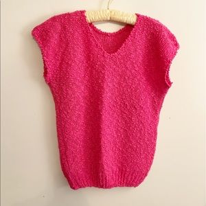 Vintage 80s Magenta Knit Top M